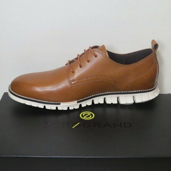 Cole Haan Zerogrand Wingtip Oxford Plain British Tan Men Shoe C35591 - Picture 12 of 13